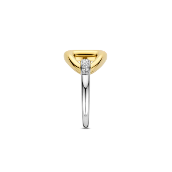 TI SENTO 12391ZY ZILVER VERGULD RING ZIRKONIA