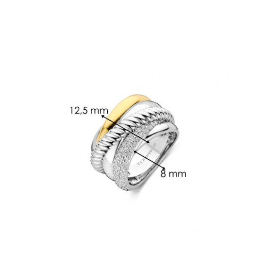TI SENTO 12003ZY ZILVER VERGULDE RING ZIRKONIA
