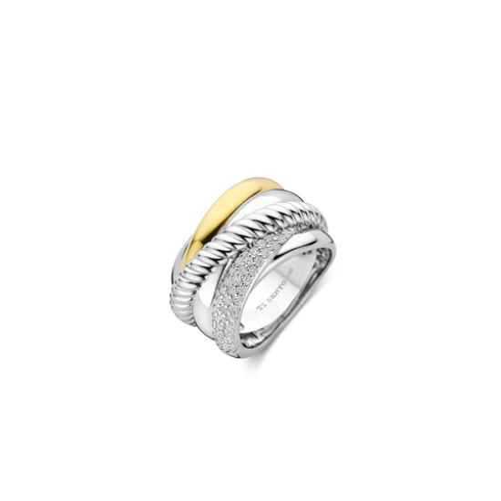 TI SENTO 12003ZY ZILVER VERGULDE RING ZIRKONIA