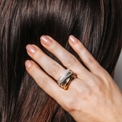 TI SENTO 12003ZY ZILVER VERGULDE RING ZIRKONIA