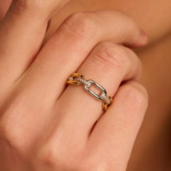 TI SENTO 12205YS ZILVER VERGULDE RING MET ZIRKONIA