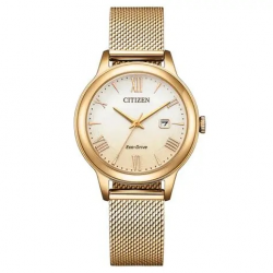CITIZEN EW2623-70P DAMESHORLOGE STAAL ROSE VERGULD