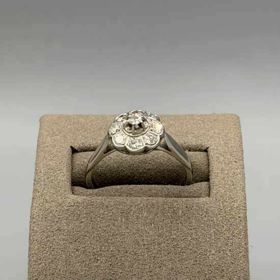 14KT WITGOUDEN ROZET RING