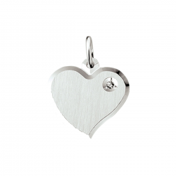 HUISCOLLECTIE 1013097 ZILVEREN GRAVEERPLAATJE HART MET ZIRKONIA