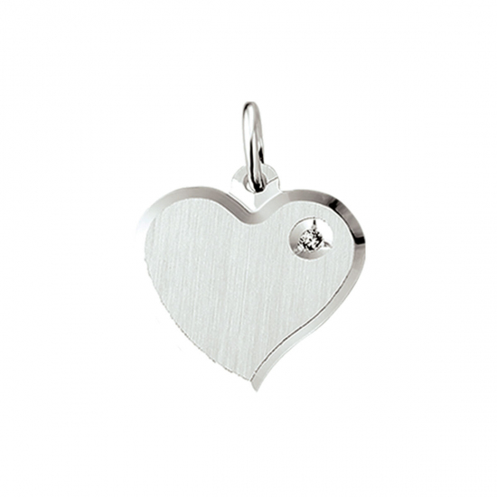 HUISCOLLECTIE 1013097 ZILVEREN GRAVEERPLAATJE HART MET ZIRKONIA