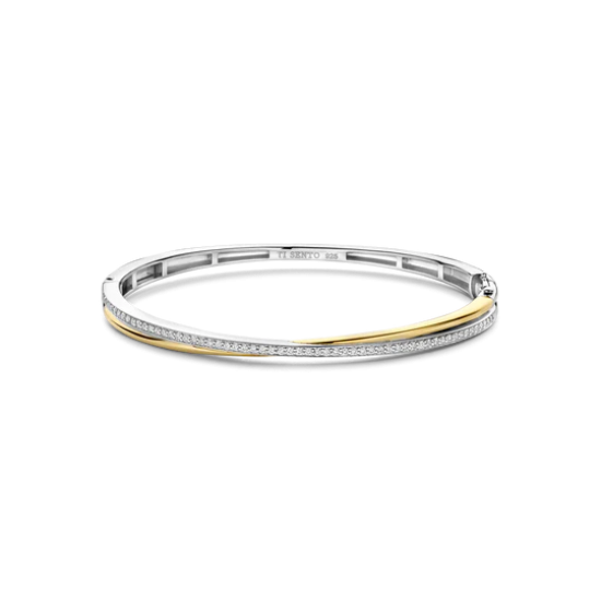 TI SENTO 23045ZY VERGULD ZILVEREN BANGLE MET ZIRKONIA