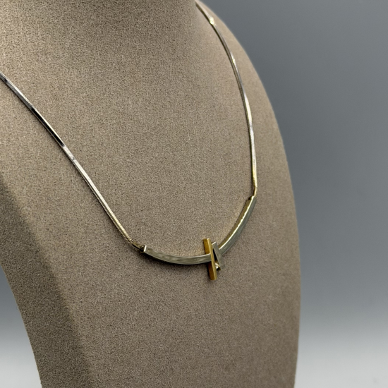 14KT BICOLOR CHOKER MET DIAMANT