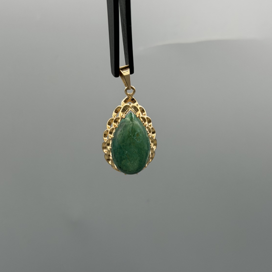 14KT GOUDEN HANGER MET TURKOOIS