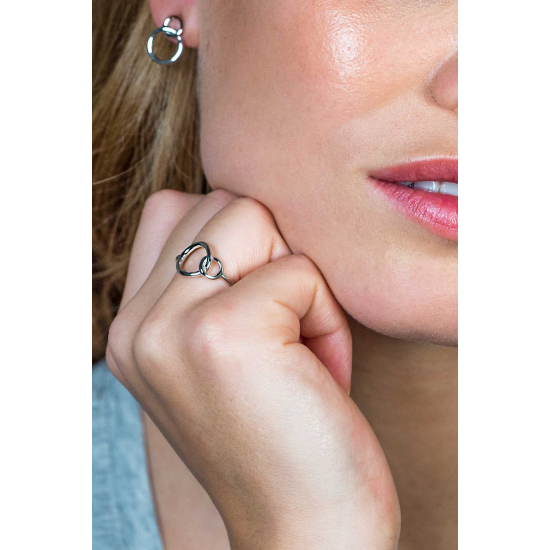 ZINZI ZIR1278 ZILVEREN RING RONDE VORMEN