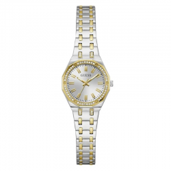 GUESS GW0931L3 DAMESHORLOGE STAAL BICOLOR ZIRKONIA BEJEWELED