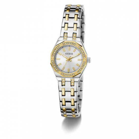 GUESS W1009L4 DAMESHORLOGE STAAL BICOLOR ZIRKONIA BEJEWELED