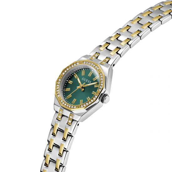 GUESS GW0931L8 DAMESHORLOGE STAAL BICOLOR ZIRKONIA BEJEWELED