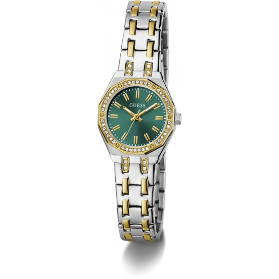 GUESS GW0931L8 DAMESHORLOGE STAAL BICOLOR ZIRKONIA BEJEWELED