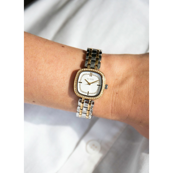 GUESS GW1018L3 DAMESHORLOGE STAAL BICOLOR ZIRKONIA HAZEL