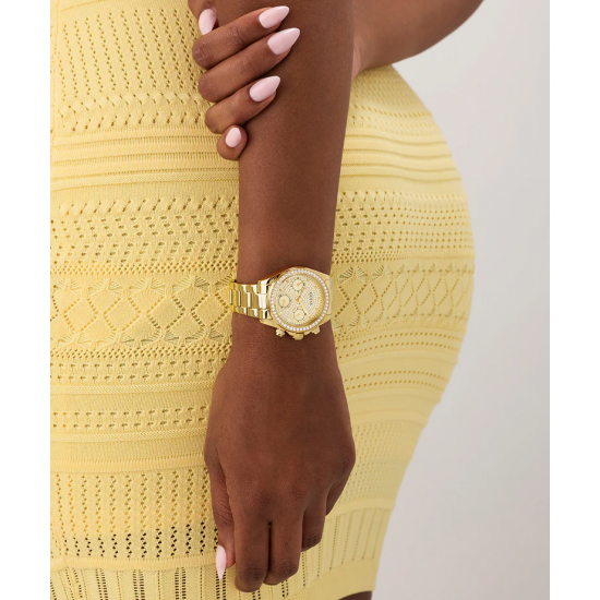 GUESS GW1037L2 DAMESHORLOGE VERGULD STAAL ZIRKONIA VICTORIA