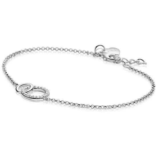 ZINZI ZIA1782 ZILVEREN GERHODINEERDE ARMBAND MET ZIRKONIA