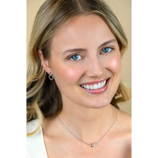 ZINZI ZIC1782 ZILVEREN GERHODINEERD COLLIER MET ZIRKONIA