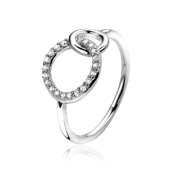 ZINZI ZIR1782 ZILVEREN GERHODINEERDE RING MET ZIRKONIA