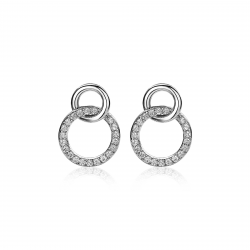 ZINZI ZIO1782 ZILVEREN GERHODINEERDE OORKNOPPEN MET ZIRKONIA