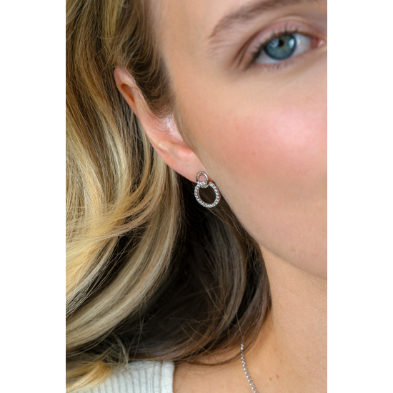 ZINZI ZIO1782 ZILVEREN GERHODINEERDE OORKNOPPEN MET ZIRKONIA