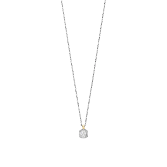 TI SENTO 34103ZY ZILVEREN COLLIER VERGULD MET ZIRKONIA