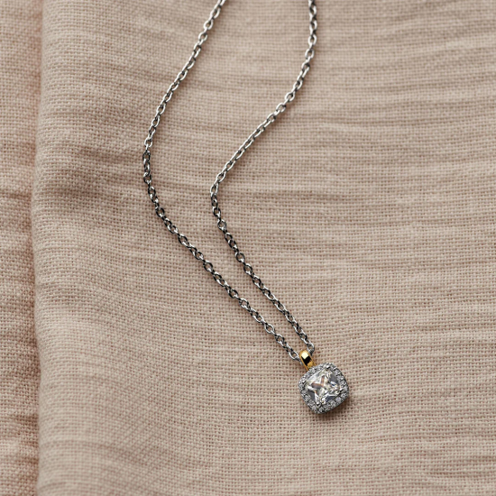 TI SENTO 34103ZY ZILVEREN COLLIER VERGULD MET ZIRKONIA