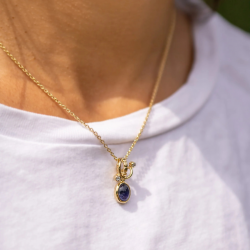 RABINOVICH 82402334 VERGULD ZILVEREN COLLIER MET HANGER IOLIET PURPLE RAIN