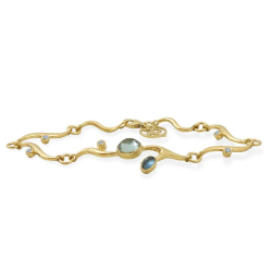 RABINOVICH 82701351 VERGULD ZILVEREN ARMBAND MET BLAUWE KWARTS EN TOPAAS BLEND OF BLUE