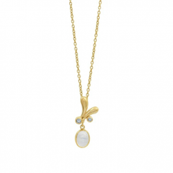 RABINOVICH 81702321 VERGULD ZILVEREN COLLIER MET HANGER MET MAANSTEEN SKY