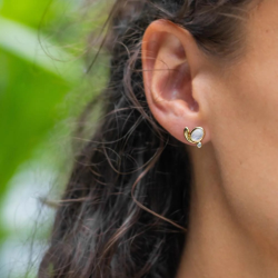 RABINOVICH 81705321 VERGULD ZILVEREN OORKNOPPEN MET MAANSTEEN SKY