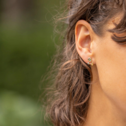 RABINOVICH 82705351 VERGULD ZILVEREN OORKNOPPEN MET BLAUWE KWARTS EN TOPAAS BLEND OF BLUE