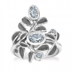 RABINOVICH 77603006 ZILVEREN RING MET TOPAAS GLOWING LEAVES