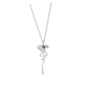RABINOVICH 79002024 ZILVEREN COLLIER MET HANGER MET GROENE KWARTS CURLICUE