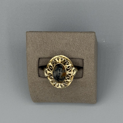 14KT GOUDEN RING MOS-AGAAT