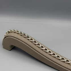 ZILVEREN AMRBAND PLATTE GOURMENT SCHAKEL