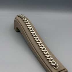 ZILVEREN ARMBAND PLATTE GOURMET SCHAKEL