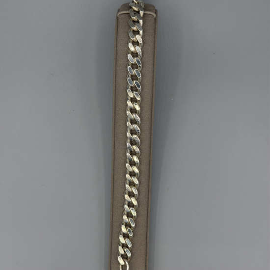 ZILVEREN ARMBAND PLATTE GOURMET SCHAKEL