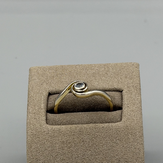 14KT GOUDEN BICOLOR RING MET TOPAAS