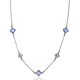 ZINZI ZIC2582 ZILVEREN COLLIER GERHODINEERD MET BLAUWE KLAVERS
