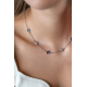 ZINZI ZIC2582 ZILVEREN COLLIER GERHODINEERD MET BLAUWE KLAVERS