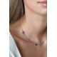 ZINZI ZIC2582 ZILVEREN COLLIER GERHODINEERD MET BLAUWE KLAVERS