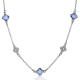 ZINZI ZIC2582 ZILVEREN COLLIER GERHODINEERD MET BLAUWE KLAVERS