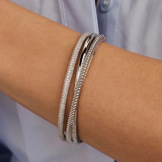 TI SENTO 23094ZI ZILVEREN BANGLE MET ZIRKONIA