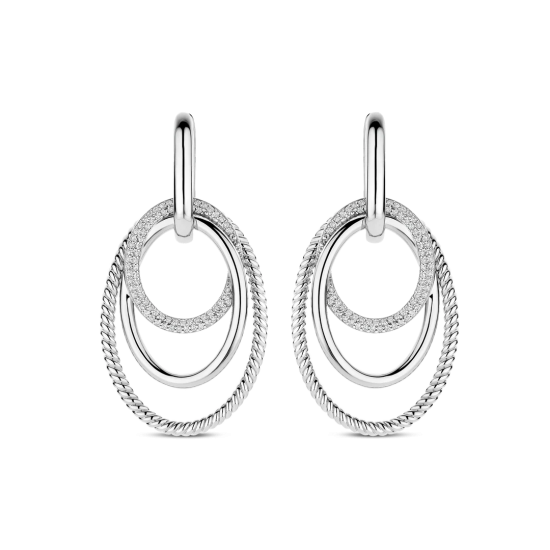 TI SENTO 78067ZI ZILVEREN OORHANGERS MET ZIRKONIA