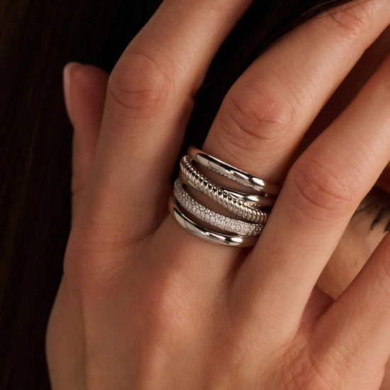 TI SENTO 12421ZI ZILVEREN RING MET ZIRKONIA