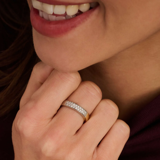 TI SENTO 12407ZY ZILVEREN VERGULDE RING ZIRKONIA