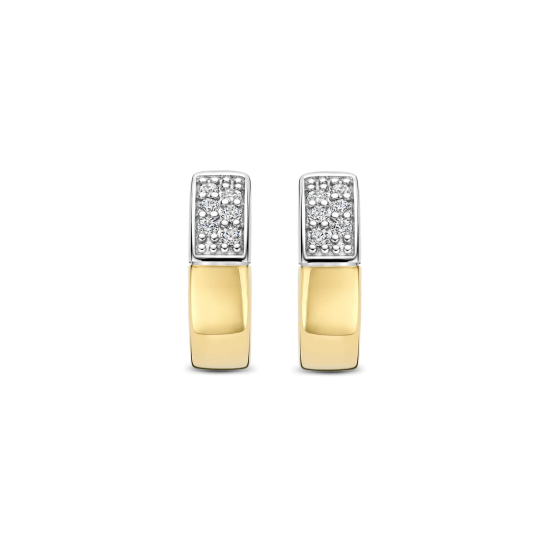 TI SENTO 78050ZY ZILVEREN VERGULDE OORRINGEN ZIRKONIA