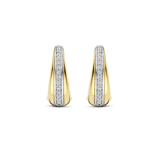 TI SENTO 78049ZY ZILVEREN VERGULDE OORRINGEN ZIRKONIA