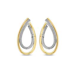 TI SENTO 78051ZY ZILVEREN VERGULDE OORRINGEN ZIRKONIA