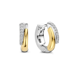TI SENTO 78052ZY ZILVEREN VERGULDE OORRINGEN ZIRKONIA
